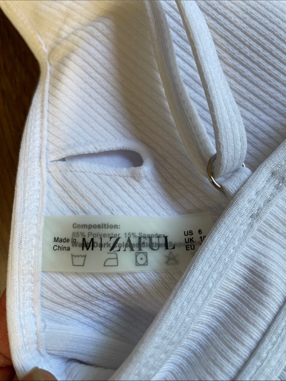 Zaful White Ribbed Bikini Set - Picture 5 of 6